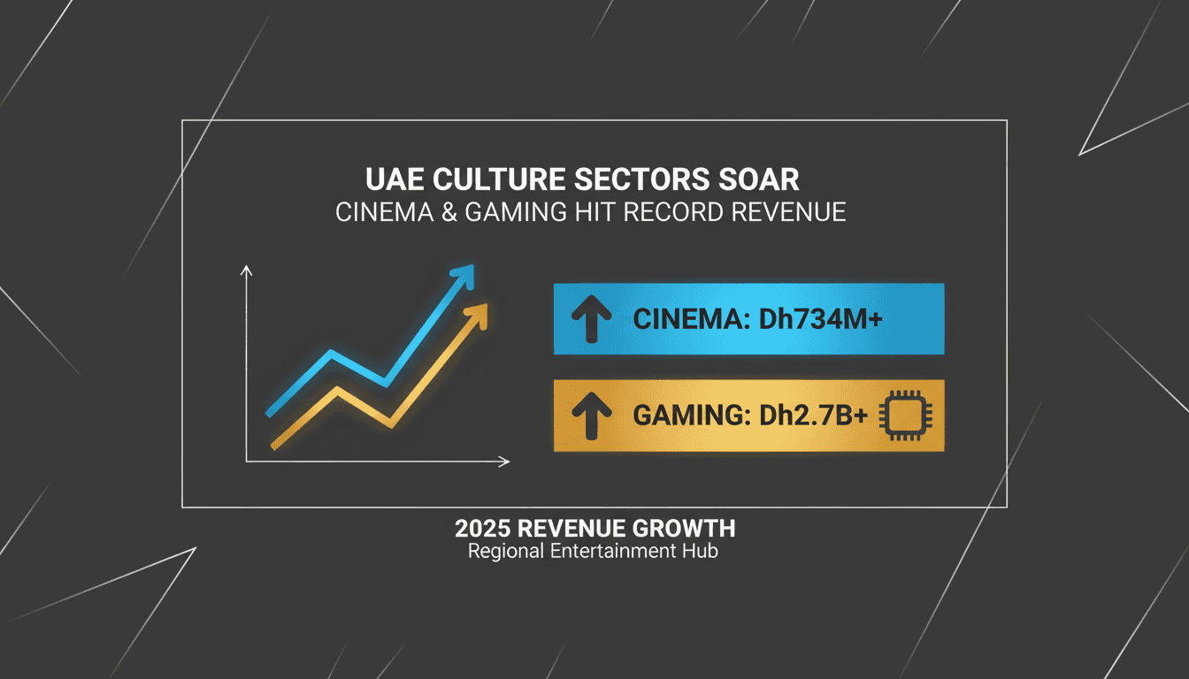 Graph showing revenue growth in UAE cinema and gaming sectors in 2025