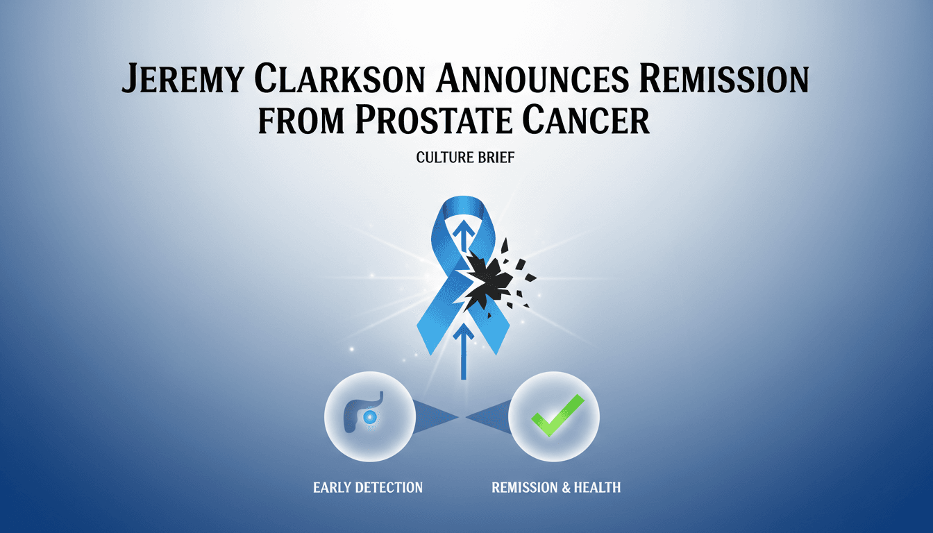 Jeremy Clarkson smiling, symbolizing hope and health recovery.
