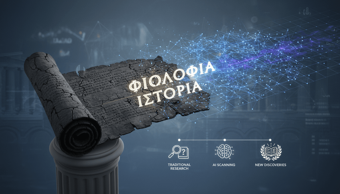AI technology revealing ancient texts from Herculaneum scrolls