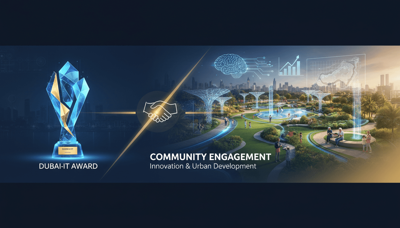 Sheikh Hamdan announcing the Dubai-it Award and AI park initiative in Dubai.