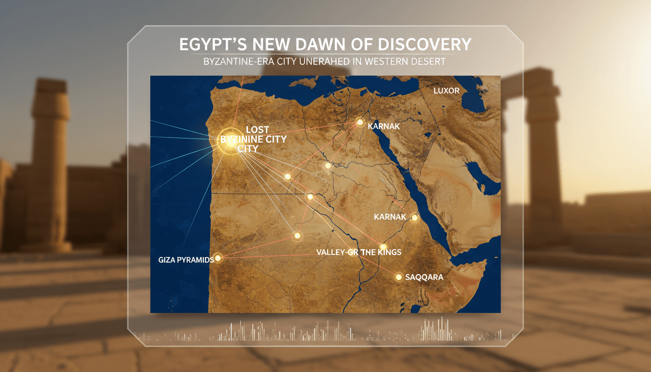 Archaeological site of the newly discovered Byzantine-era city in Egypt's western desert.