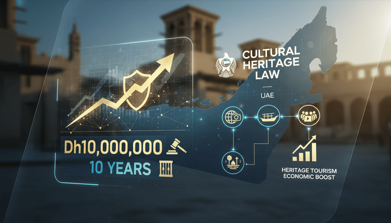 UAE skyline with cultural heritage sites in focus