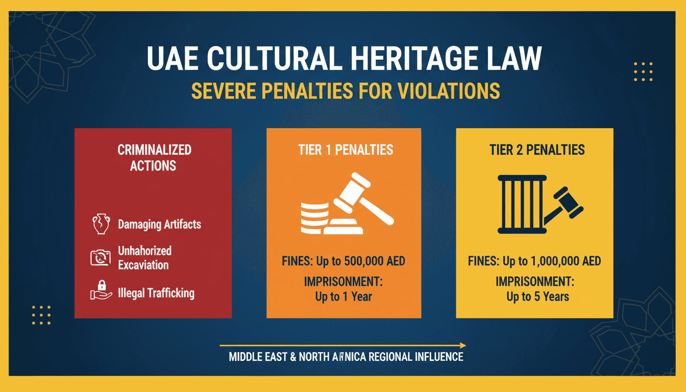 UAE cultural heritage law with severe penalties for violations
