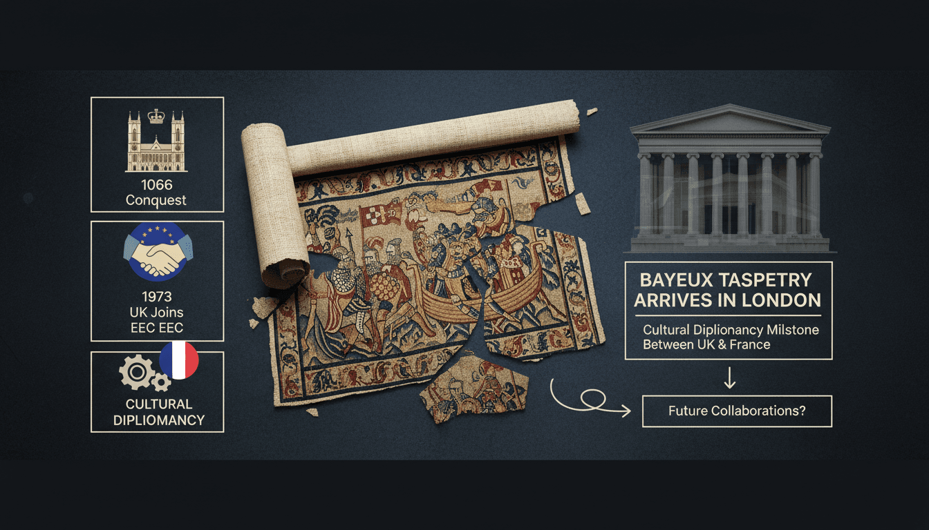 The Bayeux Tapestry displayed at the British Museum in London.