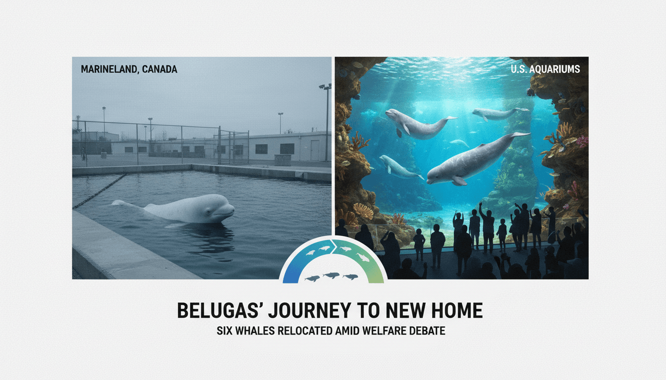 Six beluga whales relocated from Canadian marine park to U.S. aquariums