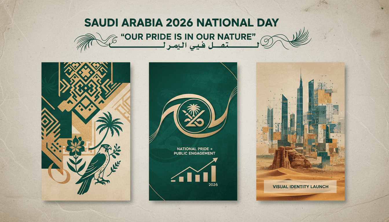 Saudi Arabia's new visual identity for the 2026 National Day celebration