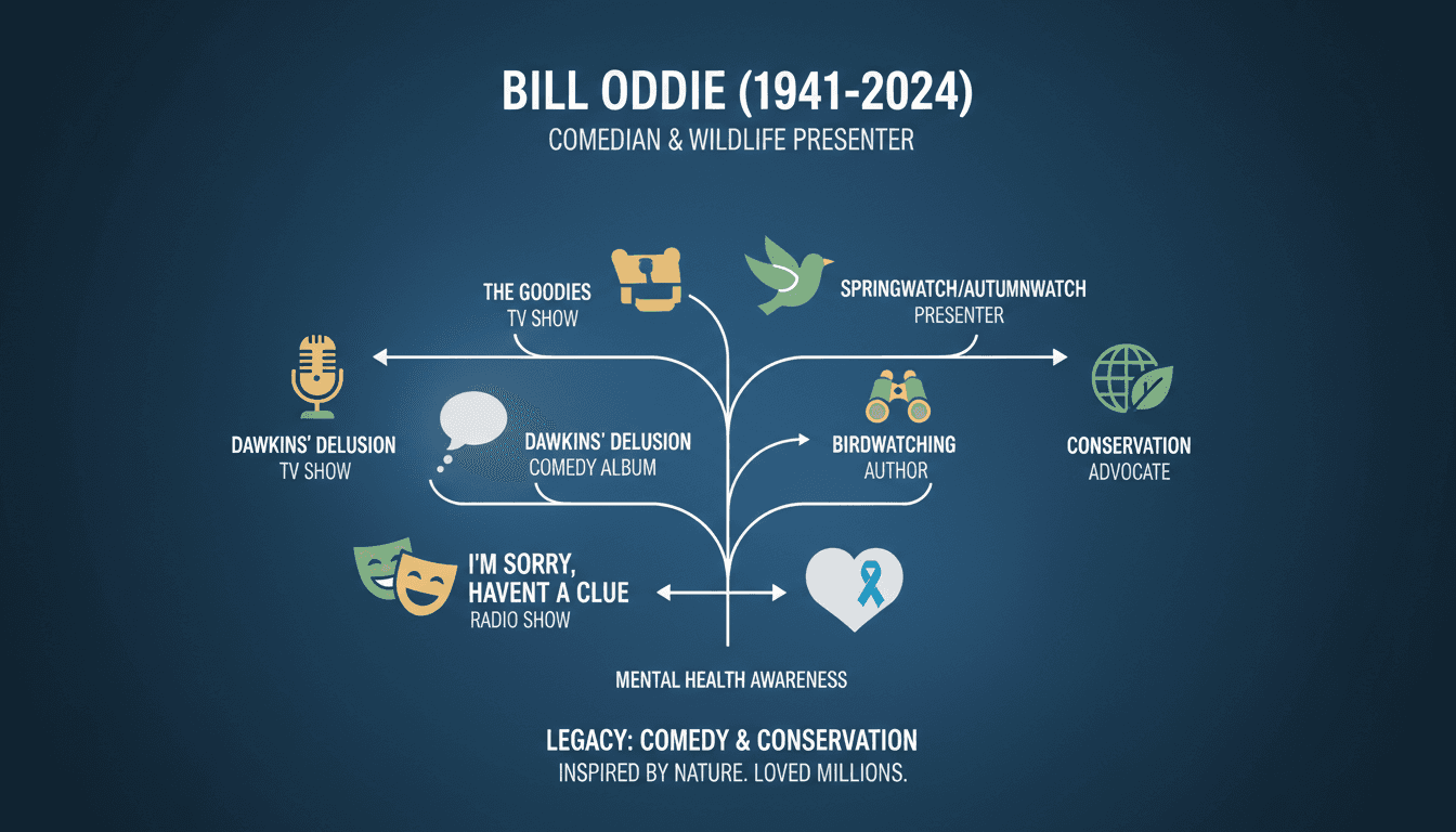 Bill Oddie, renowned British comedian and wildlife presenter, has died at 85