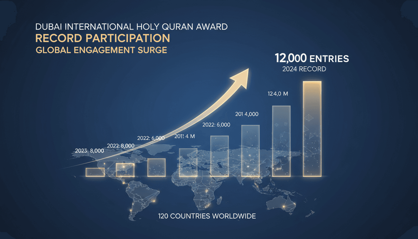 Participants from around the world engaging in the Dubai International Holy Quran Award.
