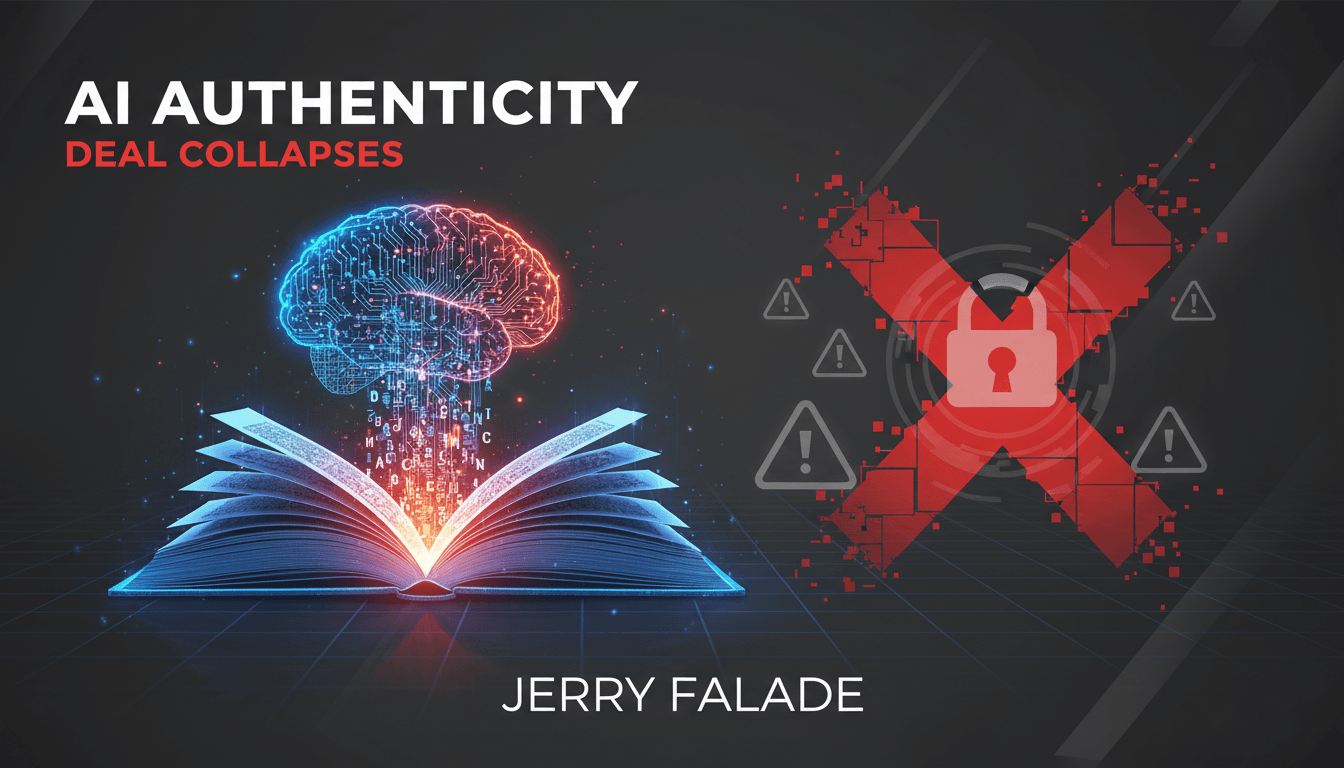 Jerry Falade's debut novel cover with AI-related graphics