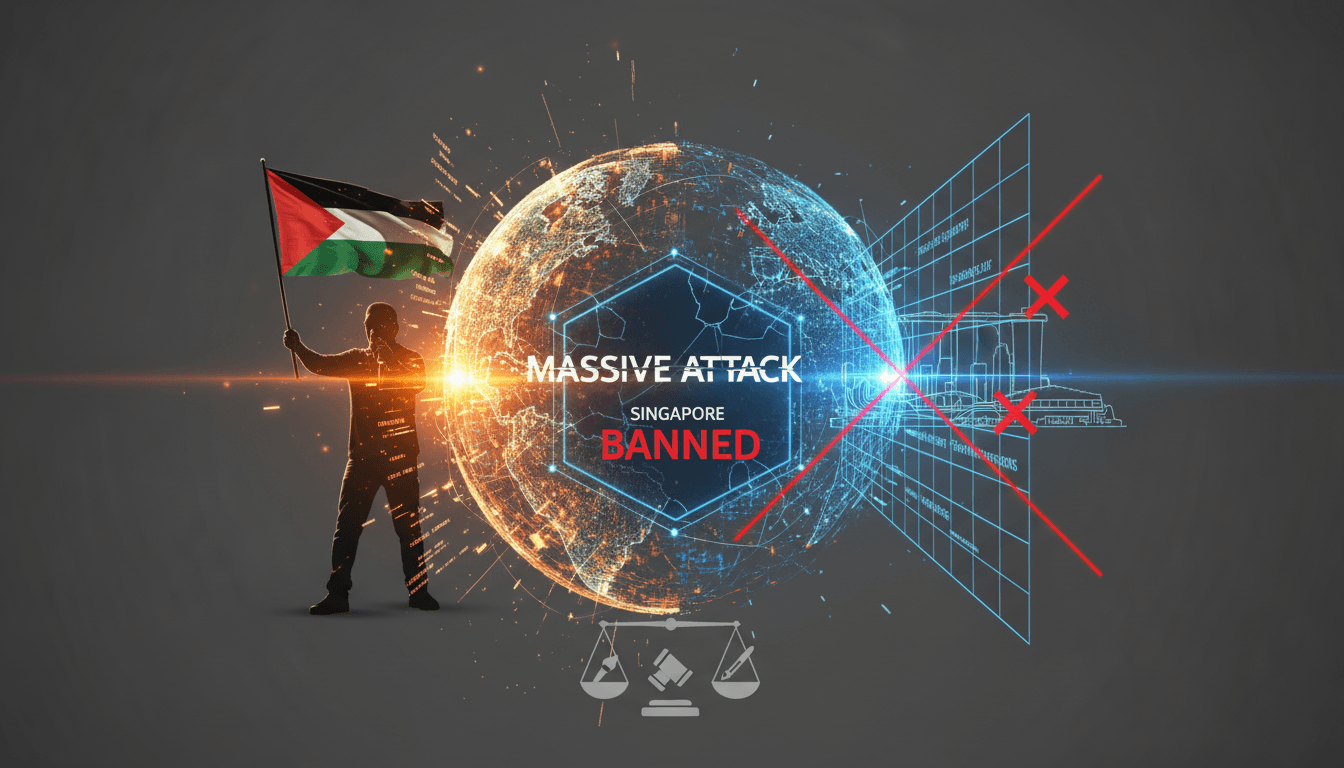 Massive Attack concert with Palestinian flag display in Singapore