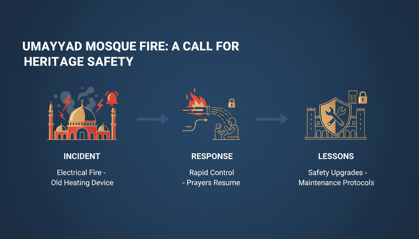 Fire incident at the Umayyad Mosque in Damascus