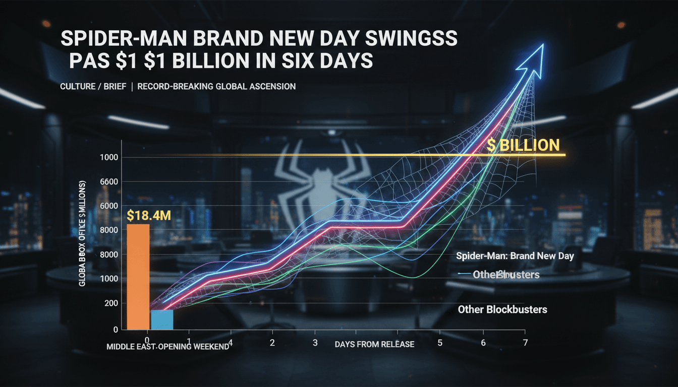 Spider-Man: Brand New Day movie poster with box office figures