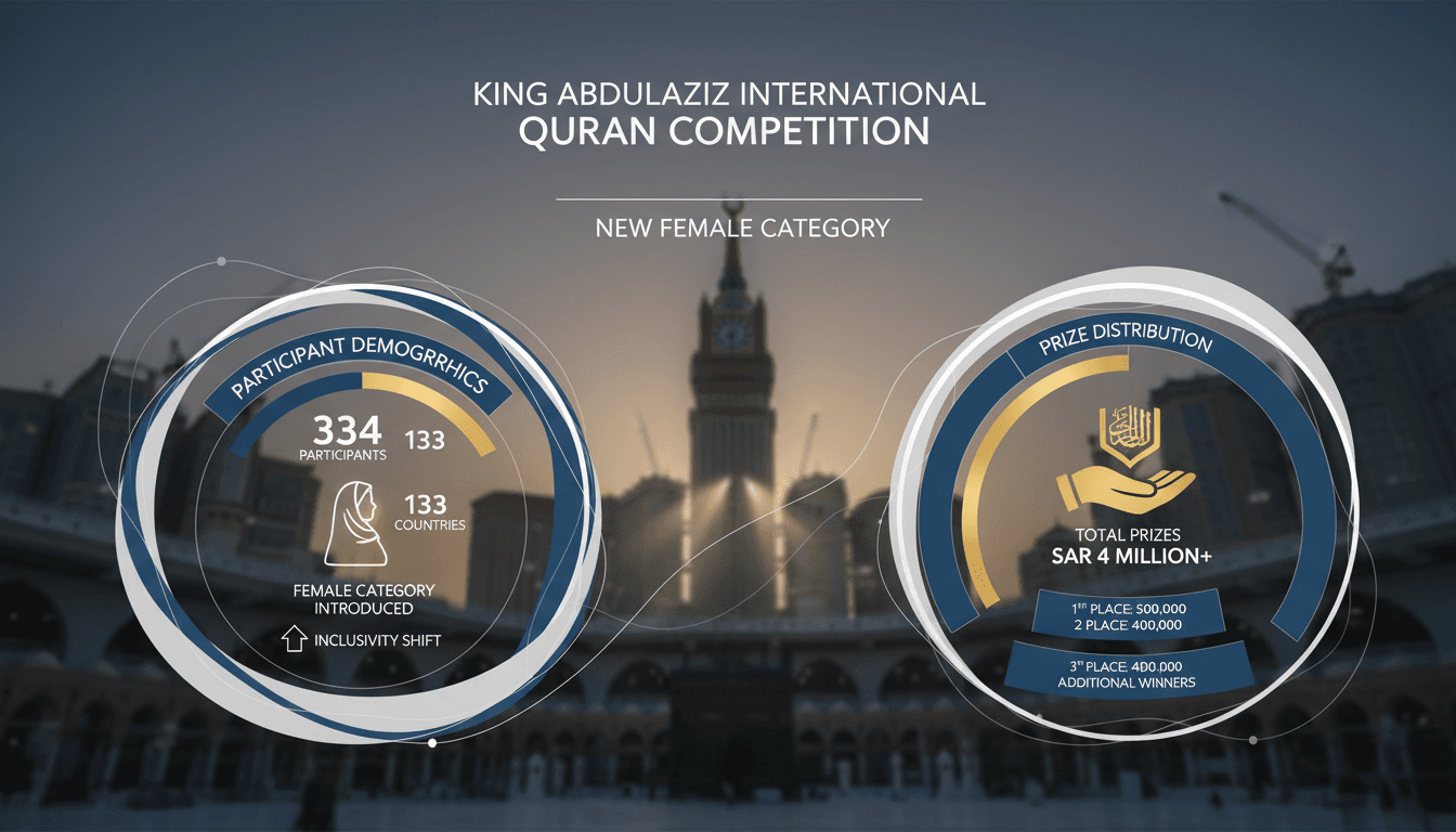 Participants at the King Abdulaziz International Quran Competition in Mecca.