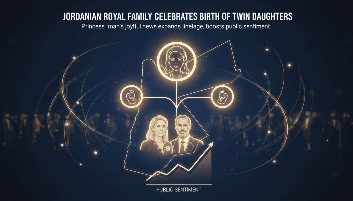 Princess Iman and her twin daughters celebrating their birth with the Jordanian royal family.