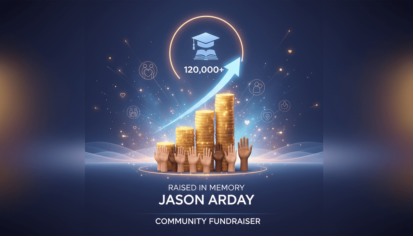 Community members gather to support Jason Arday's family through fundraising efforts.