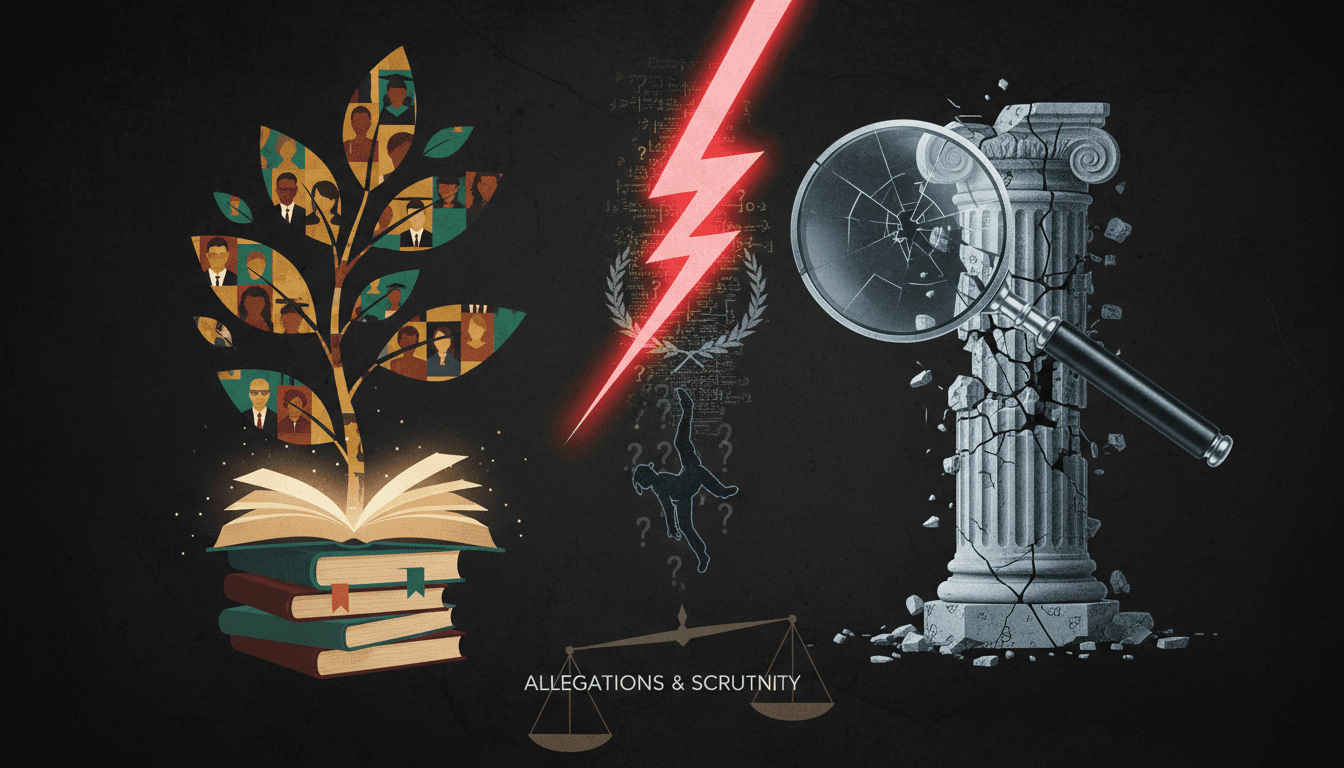 A graphic depicting the tension between diversity initiatives and academic integrity in higher education.