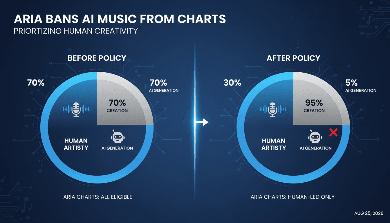 Infographic showing the impact of ARIA's new rules on music production and chart eligibility.