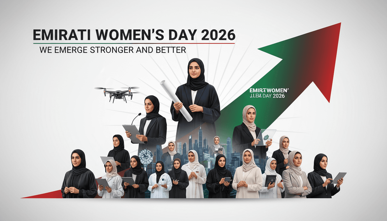 Emirati women in leadership roles, celebrating empowerment and progress during Emirati Women’s Day.