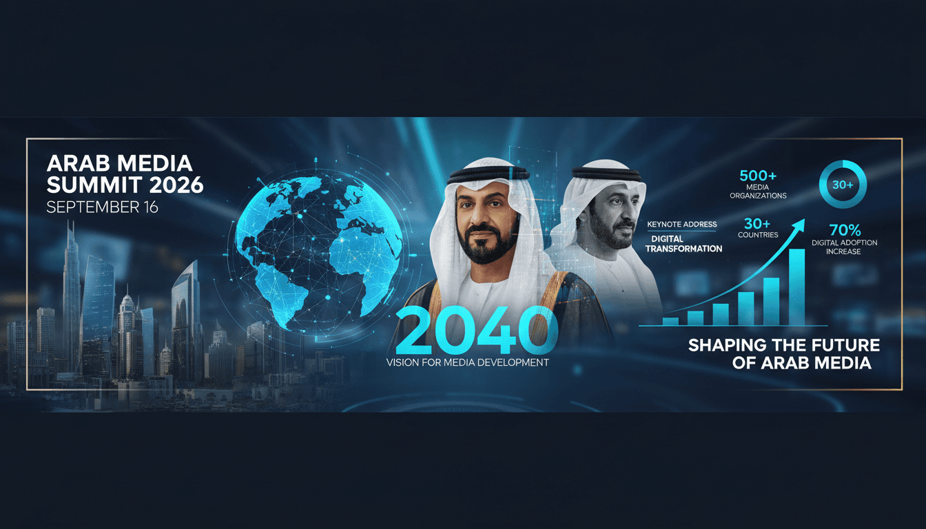 Key figures from the Arab Media Summit 2026 discussing media development and innovation.