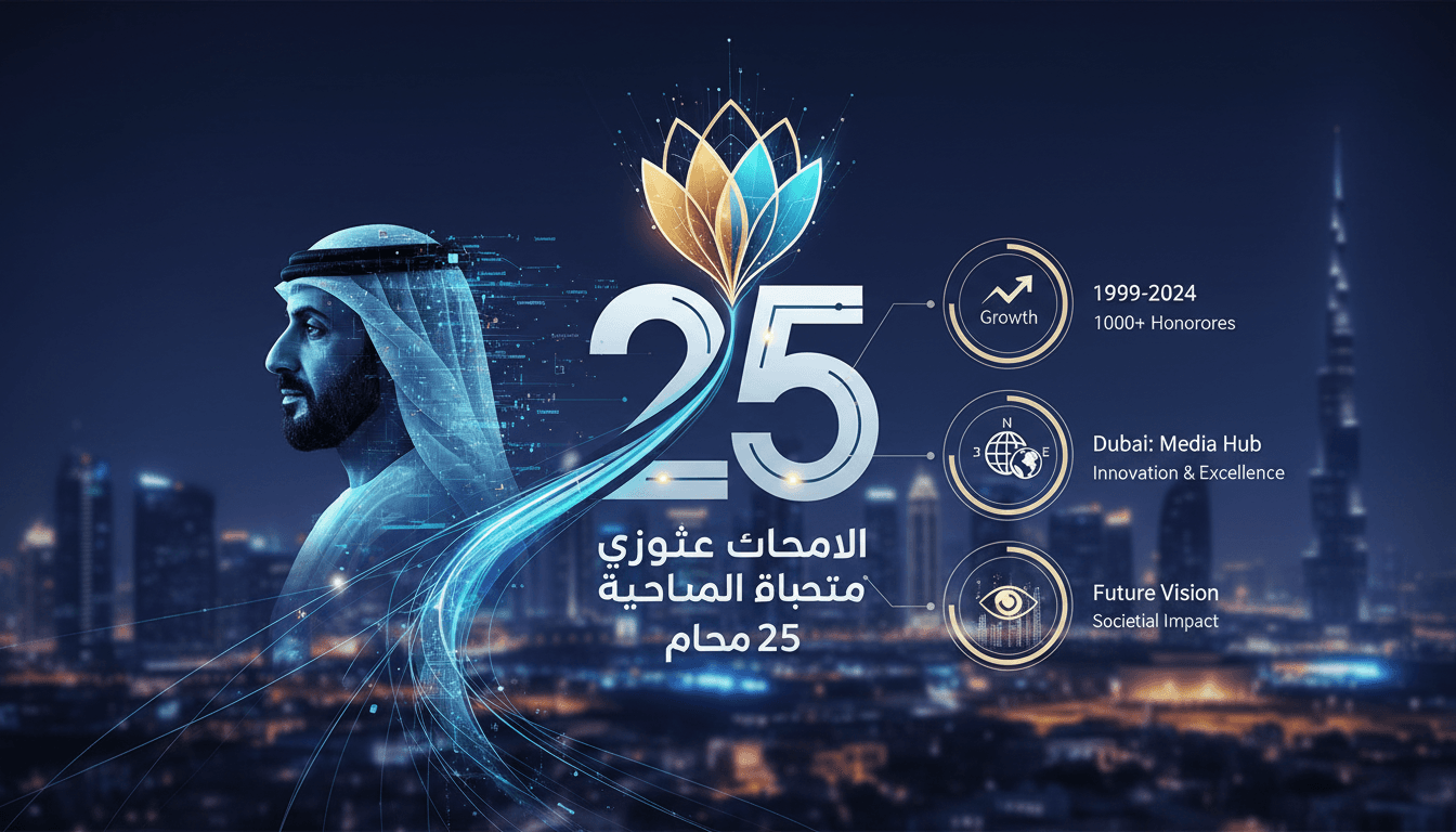 Sheikh Mohammed bin Rashid celebrating the Arab Media Award's 25th anniversary, emphasizing media's role in societal awareness.