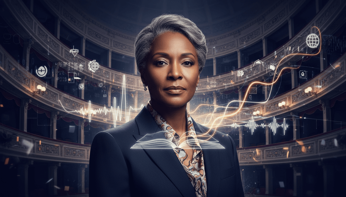 A portrait of Bonnie Greer, showcasing her influence on cultural dialogue and diversity in the arts.