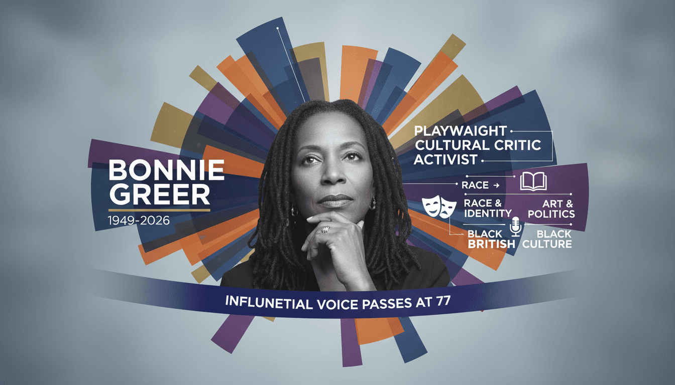 Portrait of Bonnie Greer, British-American playwright and cultural critic, highlighting her contributions to the arts.