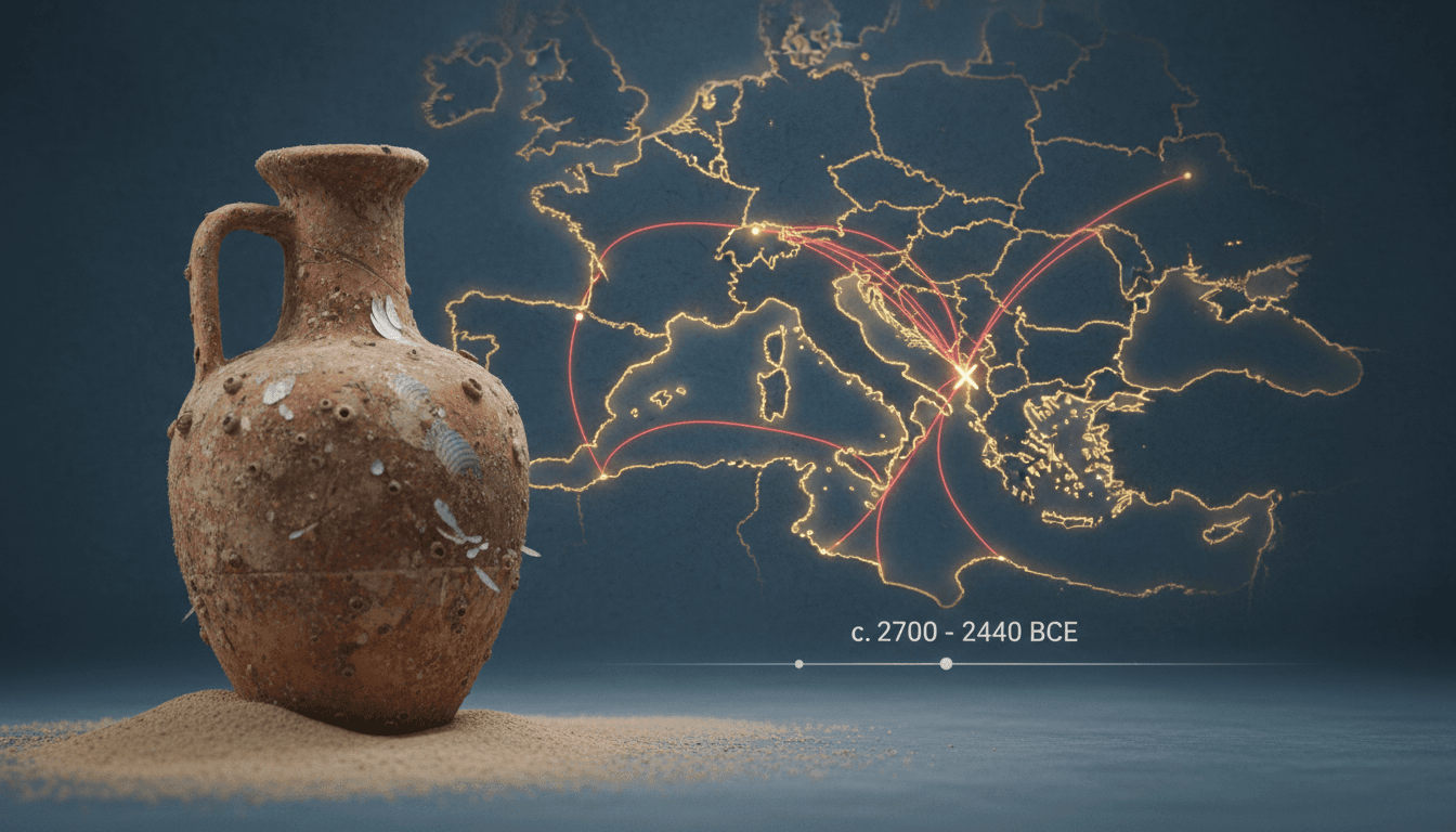 An ancient amphora discovered at the oldest shipwreck site off Kekova Island, Turkiye, highlighting Early Bronze Age maritime trade.
