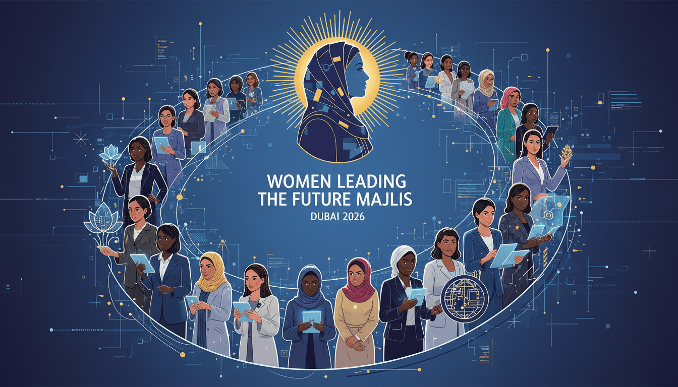 Women leaders at the Dubai majlis discussing innovation and empowerment in technology and sustainability.