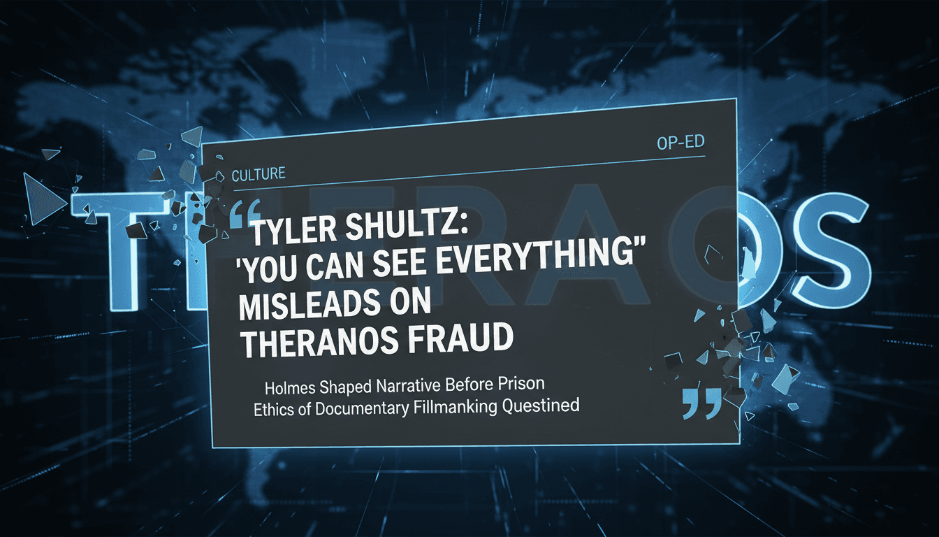 Tyler Shultz speaking out against Elizabeth Holmes in a documentary context.