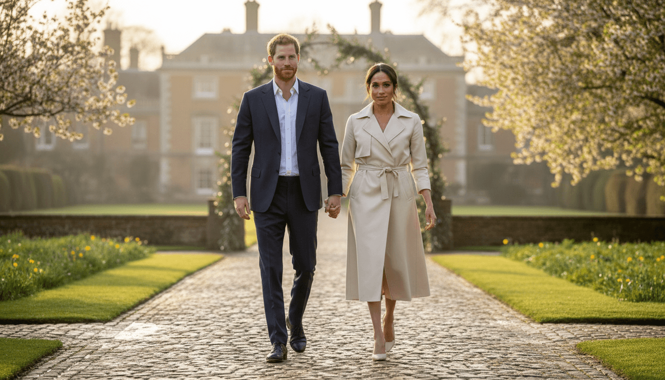 Prince Harry and Meghan Markle discussing reconciliation, symbolizing emotional transparency in leadership.