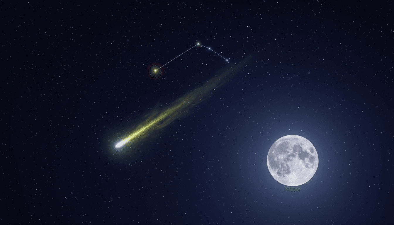 A meteor streaking across a dark sky during the Orionid meteor shower, showcasing the beauty of this celestial event.