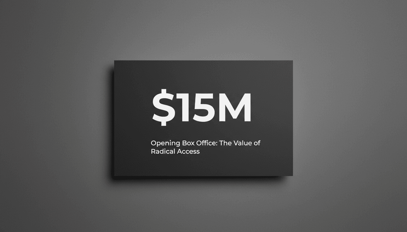 Minimalist dark graphic showing Billy Evans A24 documentary box office statistics on black backdrop