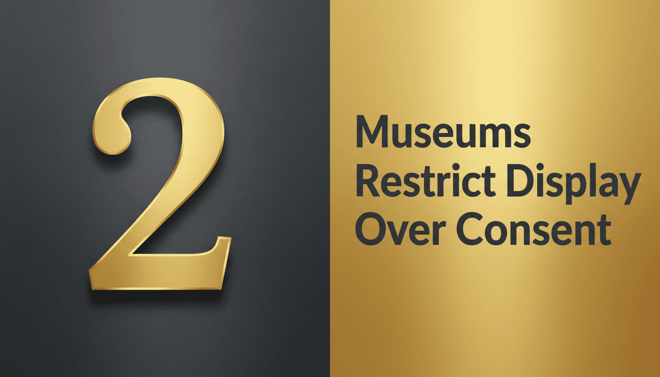 Covered display case in a modern museum gallery, referencing Scottish museums removing Egyptian human remains