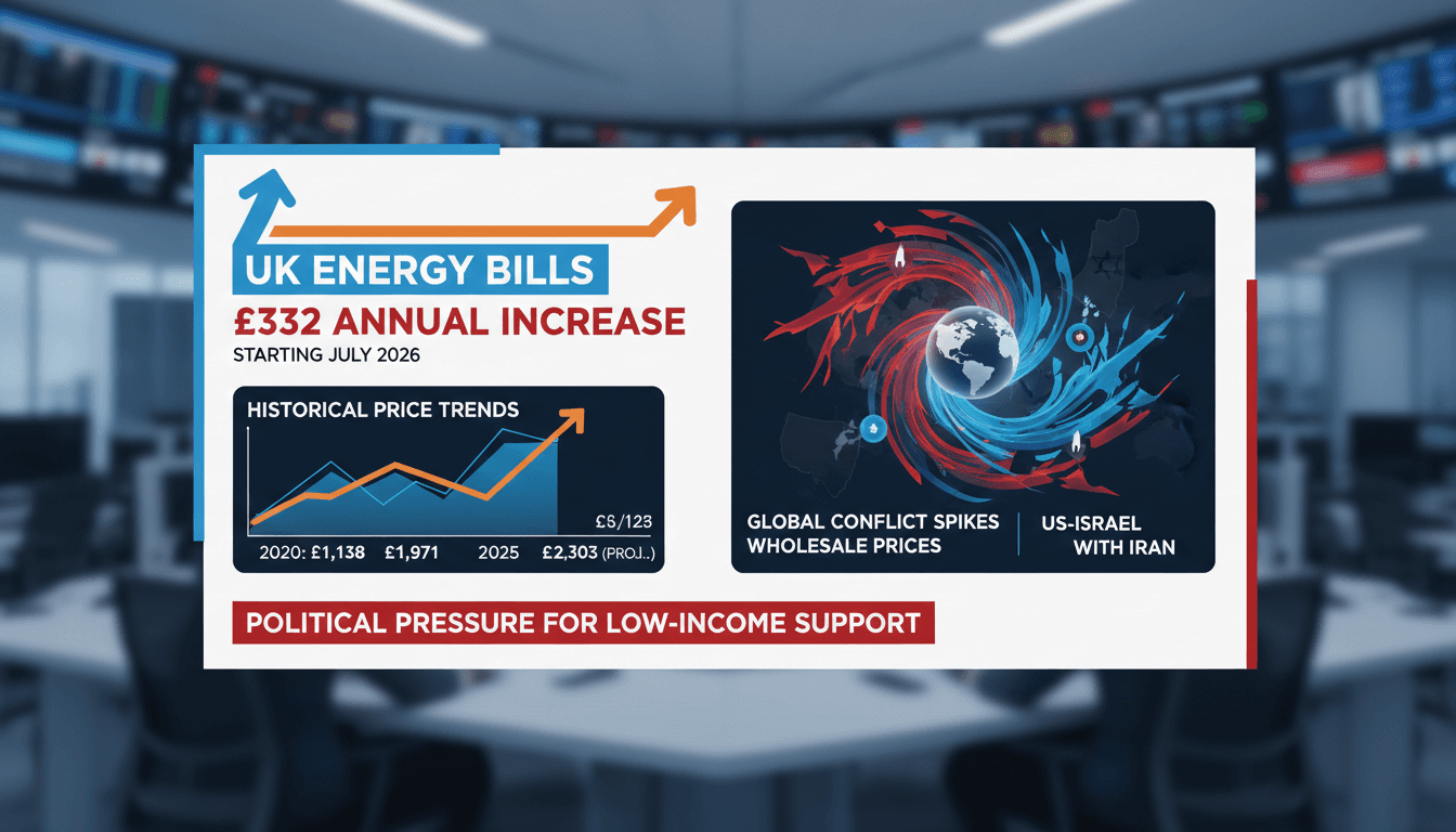 UK Energy Bills Projected to Rise by £332 Annually Starting July 2026