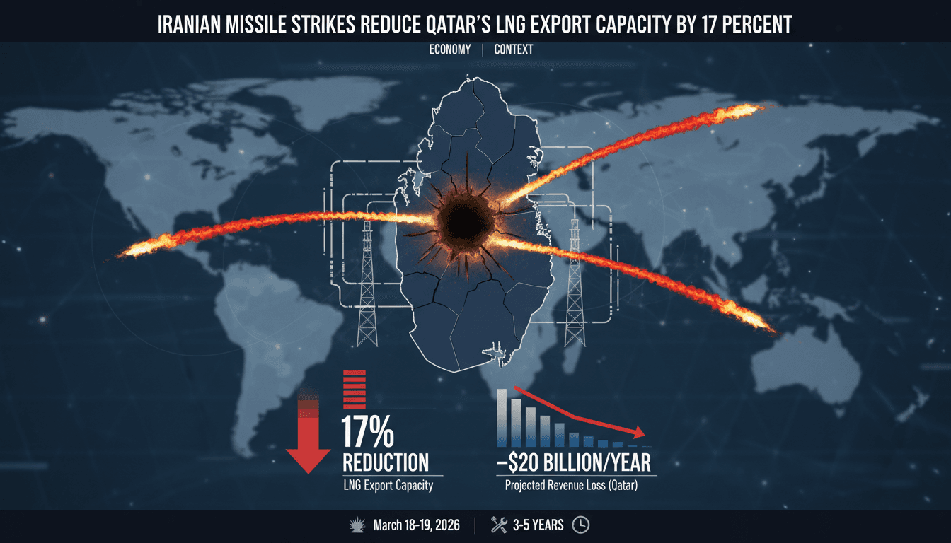 Iranian Missile Strikes Reduce Qatar's LNG Export Capacity by 17 Percent