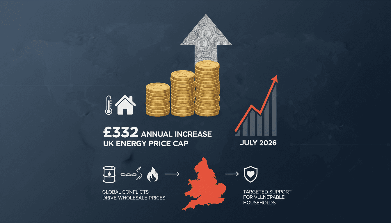 UK Energy Price Cap Expected to Increase by £332 Annually from July 2026