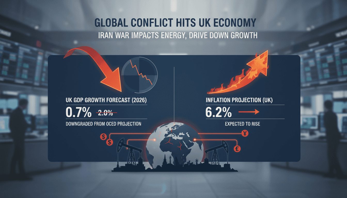 UK GDP Growth Forecast Downgraded Due to Ongoing Iran War