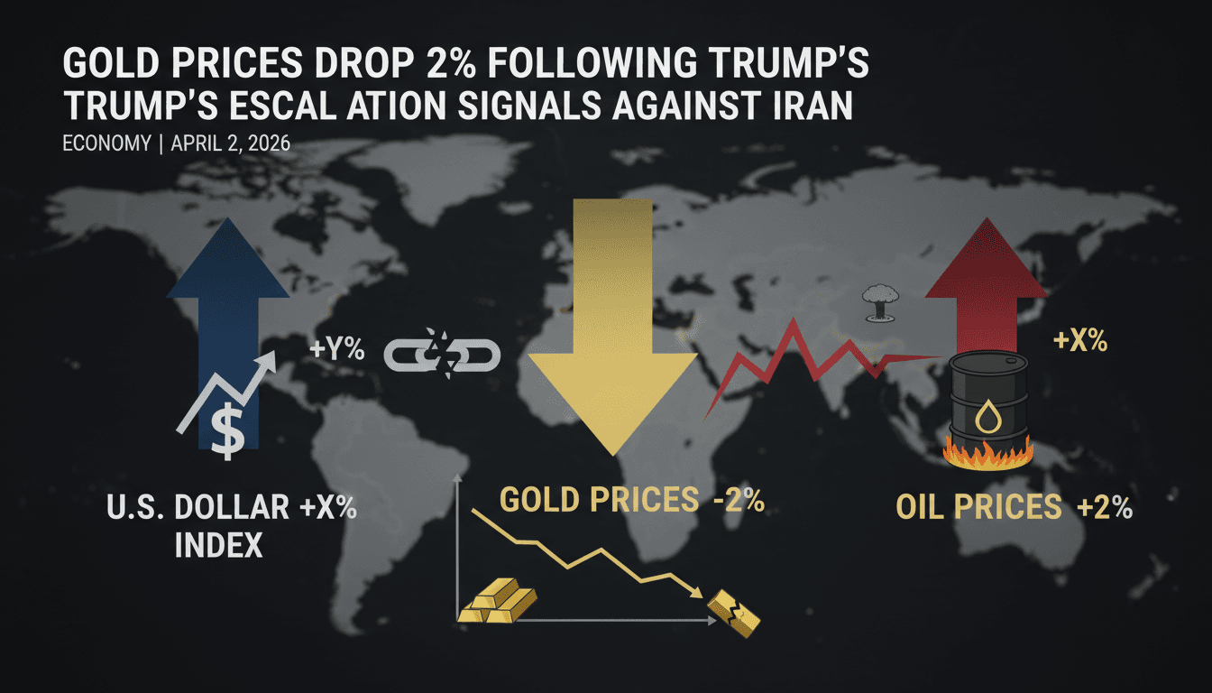 Gold Prices Drop 2% Following Trump's Escalation Signals Against Iran