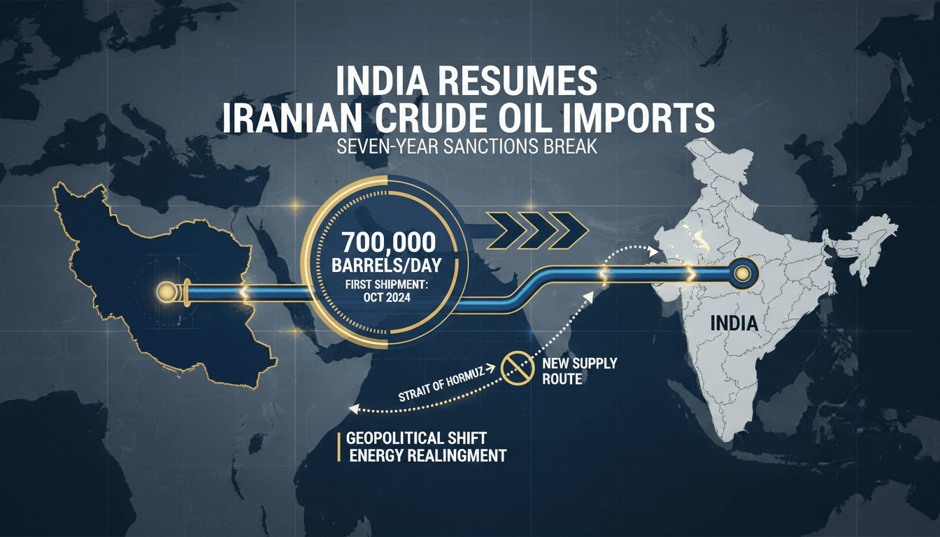 India Resumes Iranian Crude Oil Imports After Seven-Year Sanctions Break