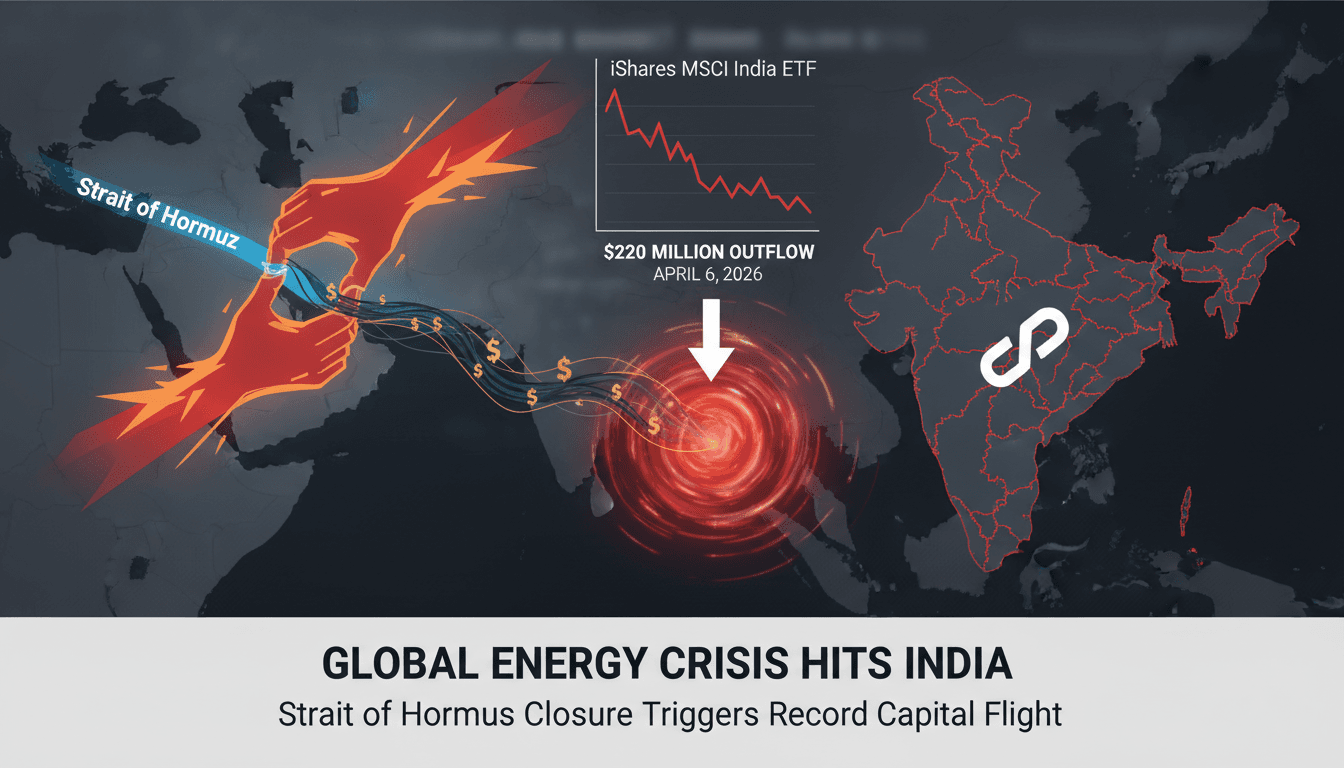 iShares MSCI India ETF Faces Record $220 Million Outflow Amid Energy Crisis