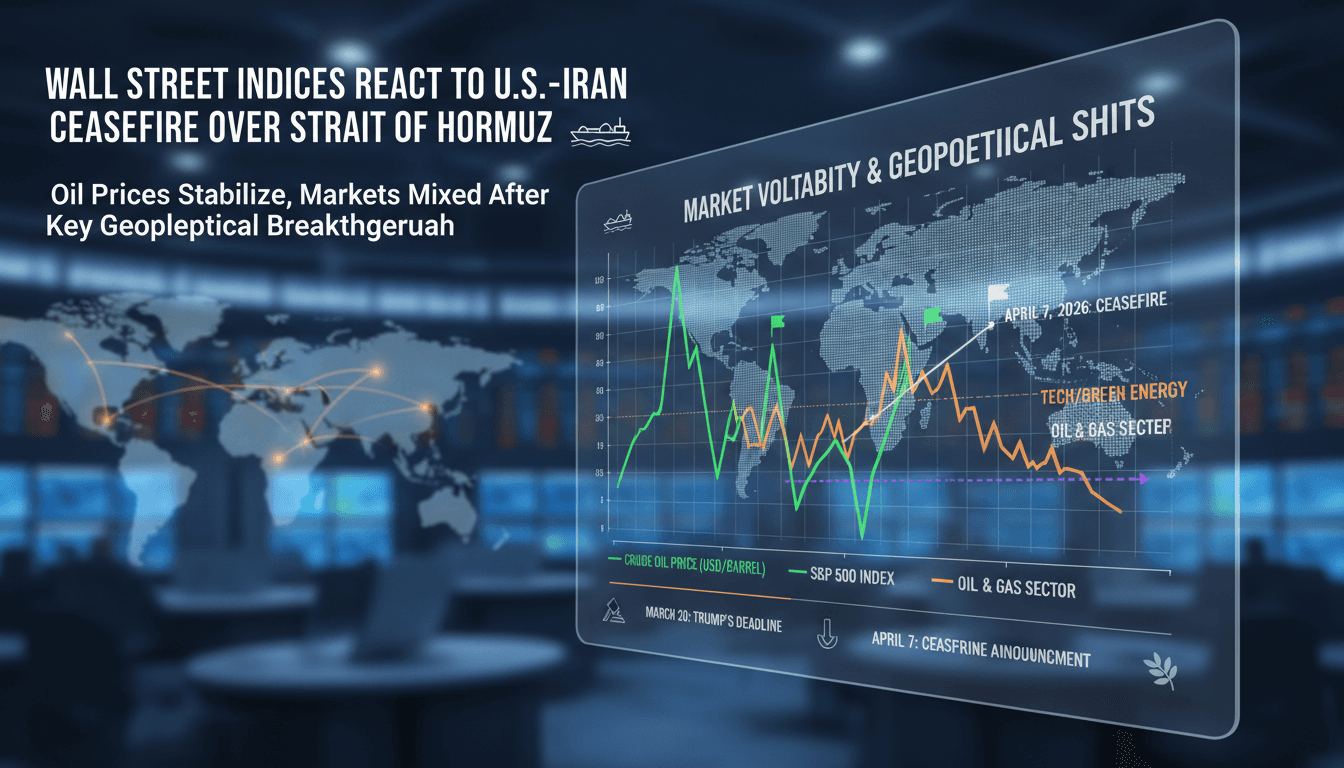 Wall Street Indices React to U.S.-Iran Ceasefire Over Strait of Hormuz