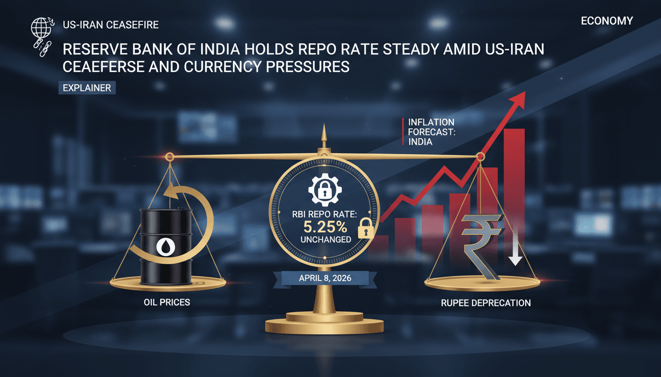 Reserve Bank of India Holds Repo Rate Steady Amid US-Iran Ceasefire and Currency Pressures