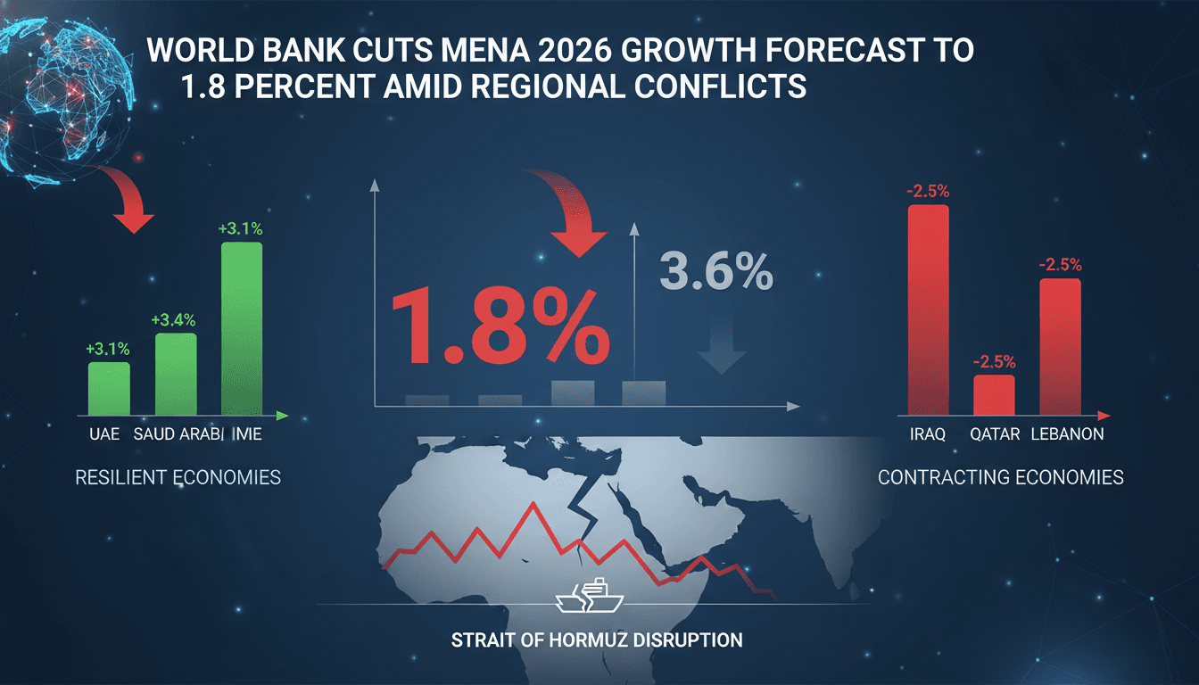 World Bank Cuts MENA 2026 Growth Forecast to 1.8 Percent Amid Regional Conflicts