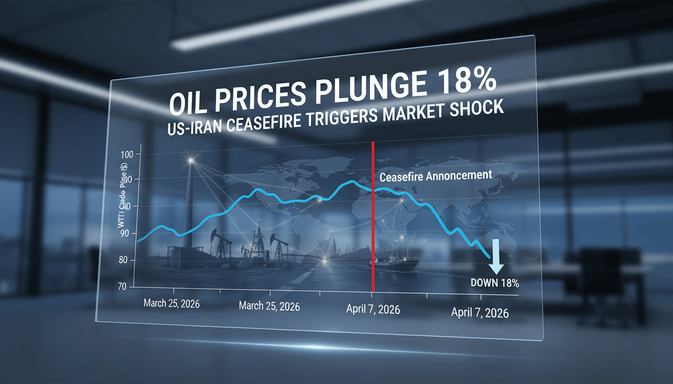 Oil Prices Drop Over 15% After U.S.-Iran Ceasefire Agreement
