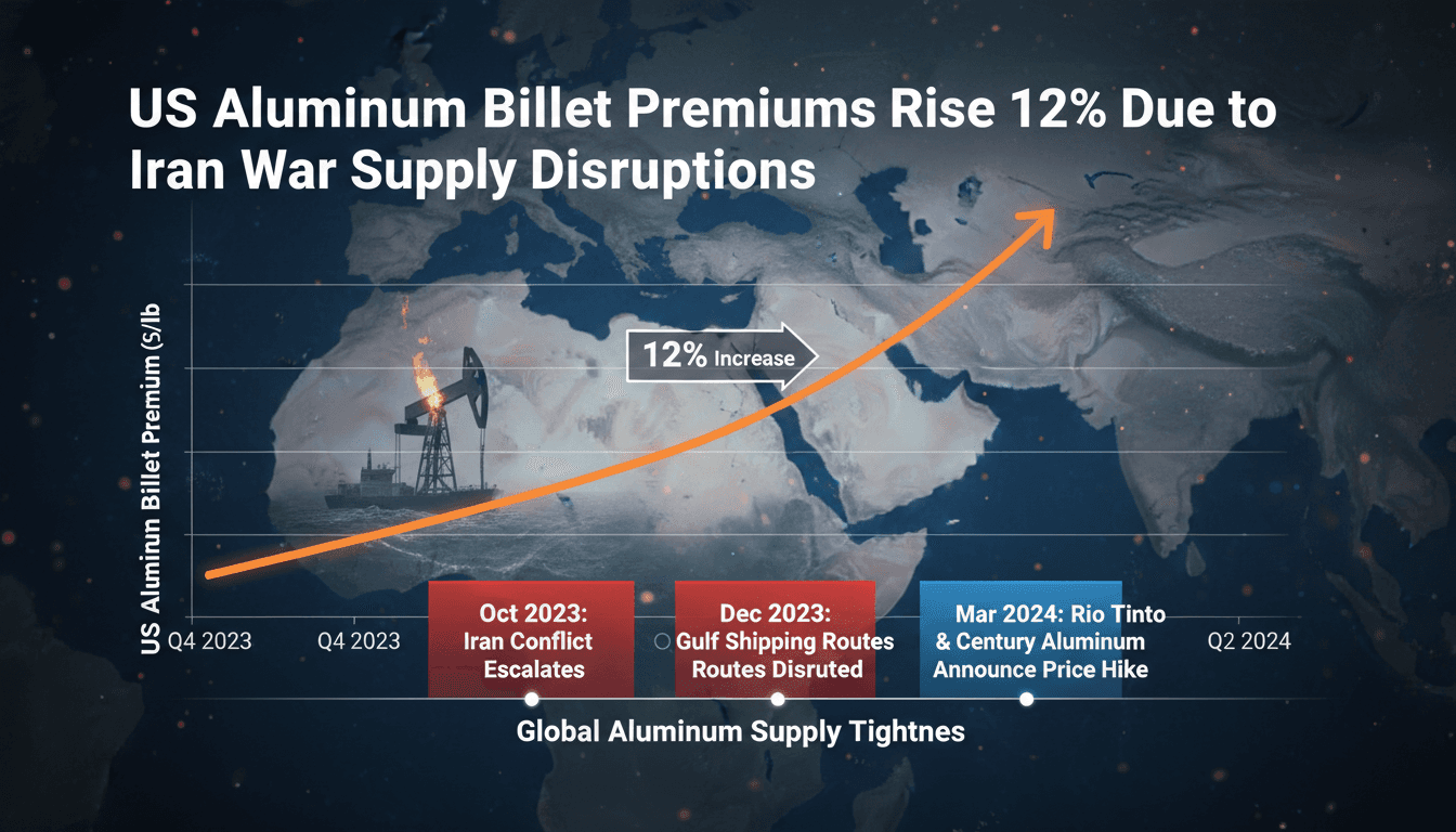 US Aluminum Billet Premiums Rise 12% Due to Iran War Supply Disruptions