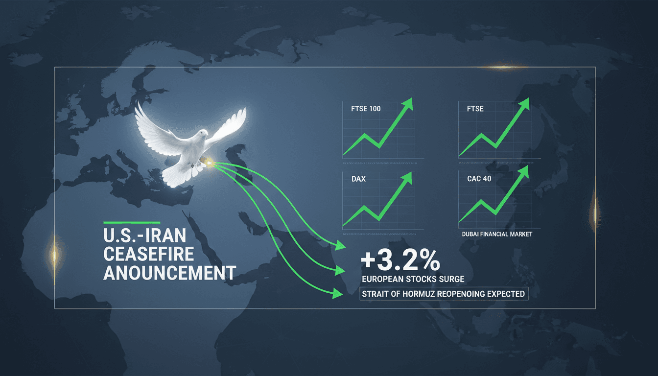 European Stock Markets Surge Over 3% Following U.S.-Iran Ceasefire Announcement