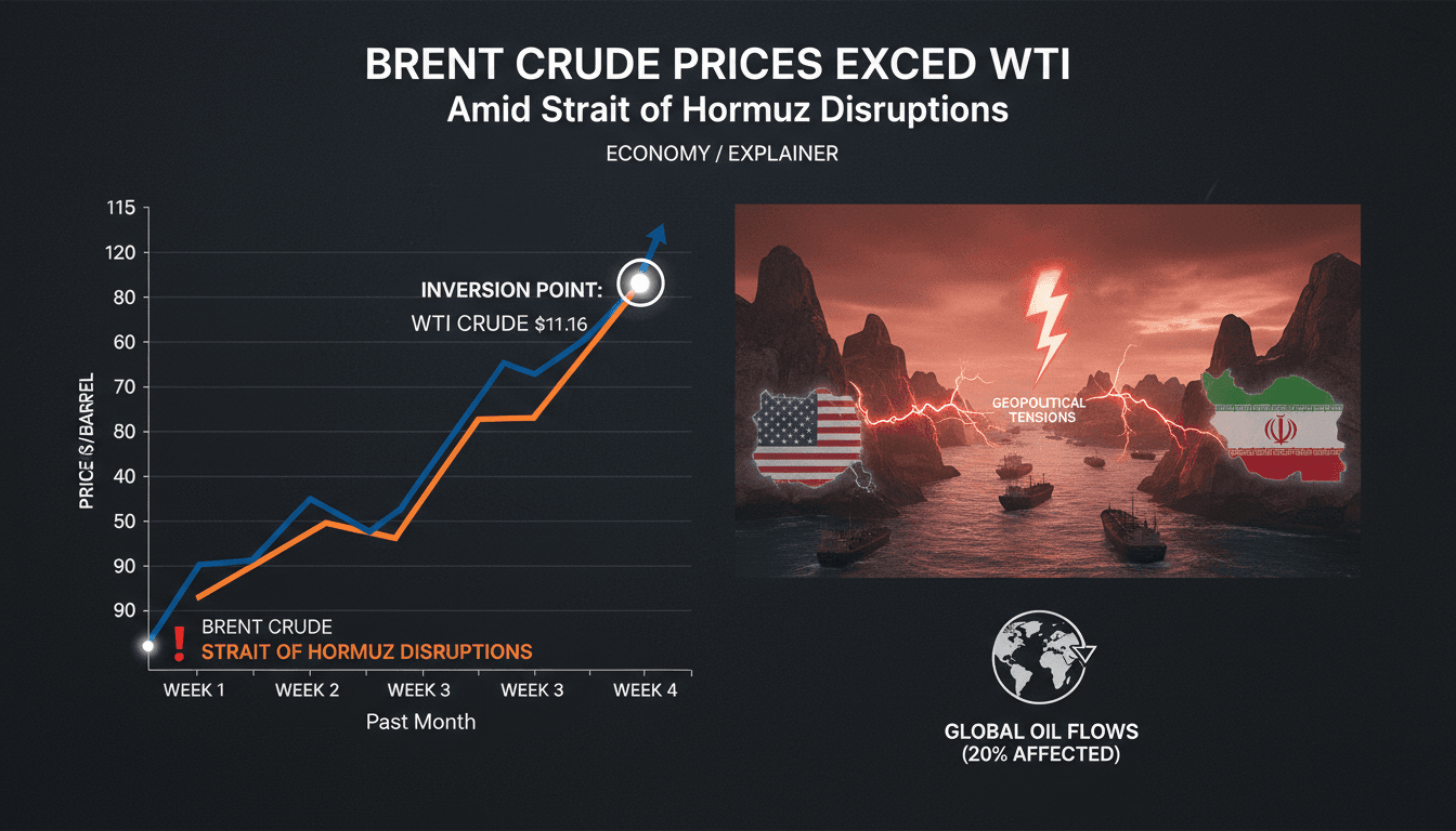 Brent Crude Prices Exceed WTI Amid Strait of Hormuz Disruptions