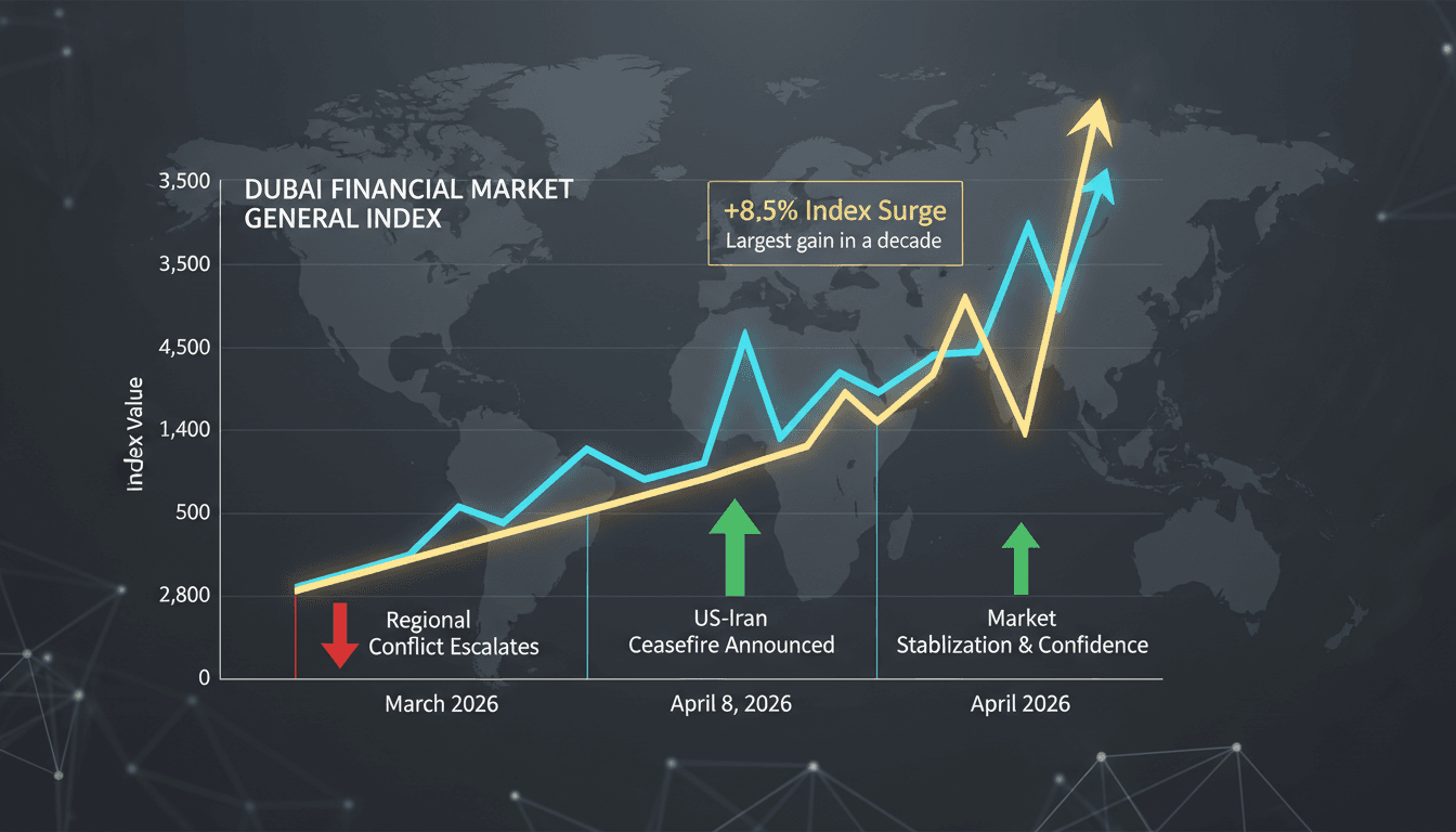 Dubai Financial Market Index Rises 8.5% Following US-Iran Ceasefire Announcement