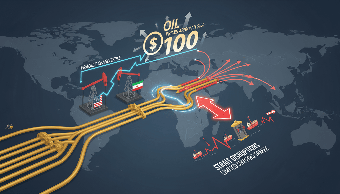 Oil Prices Approach $100 per Barrel Amid US-Iran Ceasefire and Strait of Hormuz Disruptions