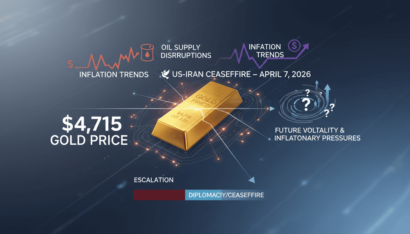 Gold Prices Steady at $4,715 Amid US-Iran Ceasefire and Inflation Data Awaited